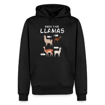 Alpaca & Llama Species Peru South America Souvenir - Men’s Premium Organic Hoodie - black - Front - Nico (187cm)