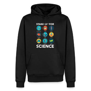 Stand Up For Science Biology Physics School - Men’s Premium Organic Hoodie - black - Front - Nico (187cm)