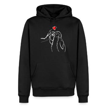 Pinguin Liebe Pinguin High Five - Männer Premium Bio Hoodie - Schwarz - Vorne - Nico (187cm)