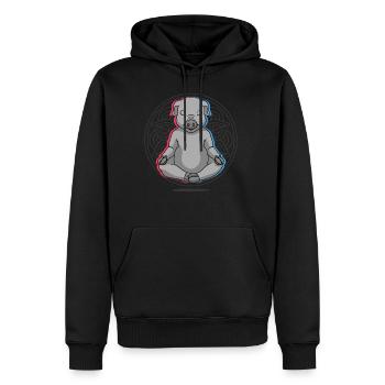 Namaste Cochon Mandala Lotus Méditation Cochon - Sweat à capuche Premium bio Homme - noir - Devant - Nico (187cm)