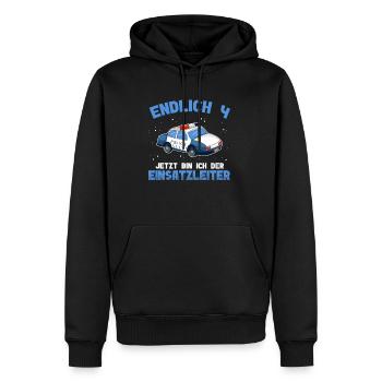 4. Geburtstag Junge Polizei Einsatzleiter - Männer Premium Bio Hoodie - Schwarz - Vorne - Nico (187cm)