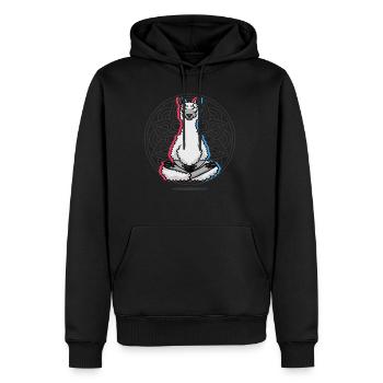 Namaste Llama Mandala Lotus Méditation Lama - Sweat à capuche Premium bio Homme - noir - Devant - Nico (187cm)