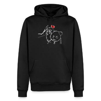 Panda Liebe Panda High Five - Männer Premium Bio Hoodie - Schwarz - Vorne - Nico (187cm)