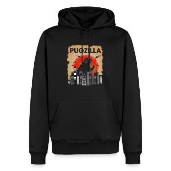 Pugzilla Cute Dog Pug - Männer Premium Bio Hoodie - Schwarz - Vorne - Nico (187cm)