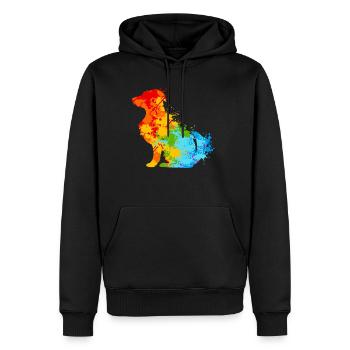 Hund Splash Art Hunde Tierliebhaber - Männer Premium Bio Hoodie - Schwarz - Vorne - Nico (187cm)