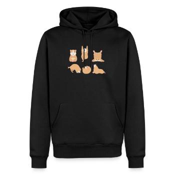 Yoga Hamster - Sweat à capuche Premium bio Homme - noir - Devant - Nico (187cm)