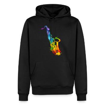 Splash Saxophon - Männer Premium Bio Hoodie - Schwarz - Vorne - Nico (187cm)