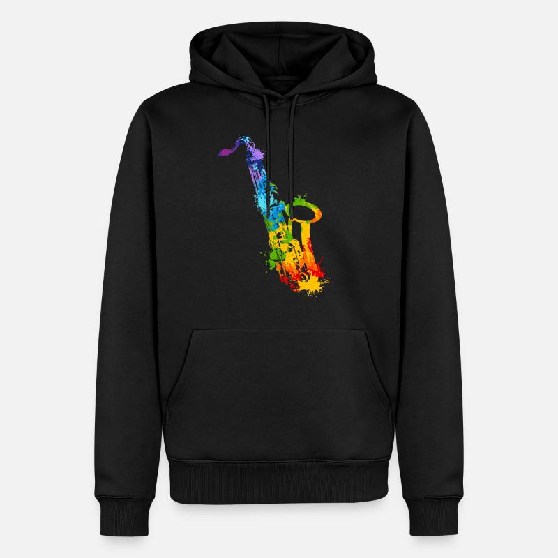 Splash Saxophone - Sweat à capuche Premium bio Homme - noir