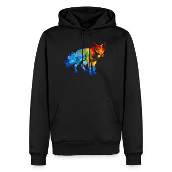 Farbspritzer Fuchs Bunter Fuchs - Männer Premium Bio Hoodie - Schwarz - Vorne - Nico (187cm)