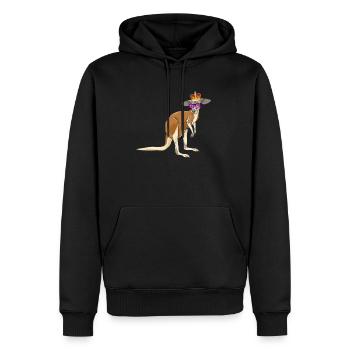 Känguru Queen Elizabeth II Britische Krone - Männer Premium Bio Hoodie - Schwarz - Vorne - Nico (187cm)