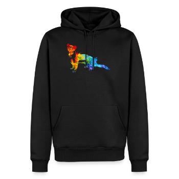 Weasel Splash Art Ferret Animal - Sweat à capuche Premium bio Homme - noir - Devant - Nico (187cm)