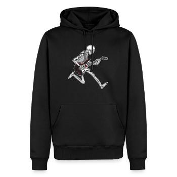 Guitare squelette Halloween Musicien Musicien Guitariste - Sweat à capuche Premium bio Homme - noir - Devant - Nico (187cm)