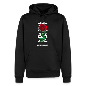 Aucun regret Rose Triste Esthétique Edgy Streetwear - Sweat à capuche Premium bio Homme - noir - Devant - Nico (187cm)