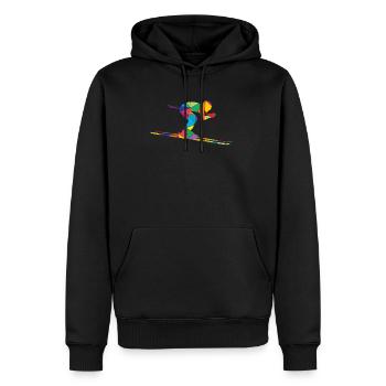 Skifahrer Polygon Lustiges Ski - Männer Premium Bio Hoodie - Schwarz - Vorne - Nico (187cm)