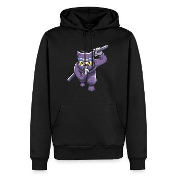 Cat Ninja Japan Kitsune Style Japanese Samurai - Männer Premium Bio Hoodie - Schwarz - Vorne - Nico (187cm)