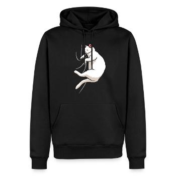 Biting Cat - Männer Premium Bio Hoodie - Schwarz - Vorne - Nico (187cm)