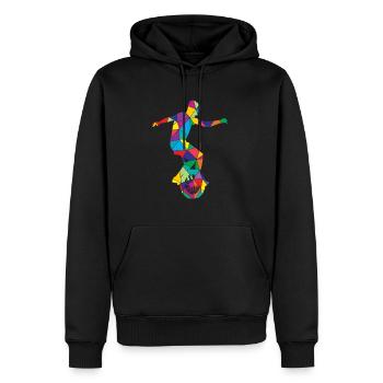 Unicycle Polygone Unicycliste - Sweat à capuche Premium bio Homme - noir - Devant - Nico (187cm)