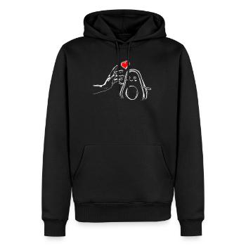 Veganer Liebe Avocado High Five - Männer Premium Bio Hoodie - Schwarz - Vorne - Nico (187cm)