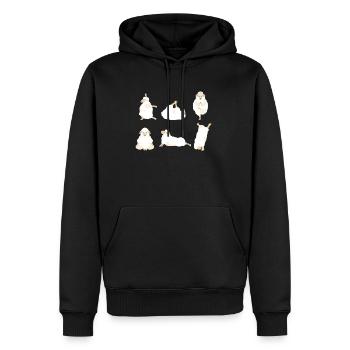 Yoga Moutons Méditation Moutons faisant des exercices de yoga - Sweat à capuche Premium bio Homme - noir - Devant - Nico (187cm)