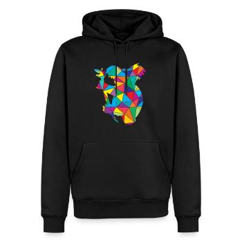 Low Poly Koala Geometrie Polygon Koala - Männer Premium Bio Hoodie - Schwarz - Vorne - Nico (187cm)