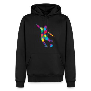 Soccer Polygone Soccer - Sweat à capuche Premium bio Homme - noir - Devant - Nico (187cm)