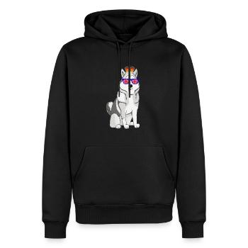 Husky Queen Elizabeth II British Crown Dog - Sweat à capuche Premium bio Homme - noir - Devant - Nico (187cm)