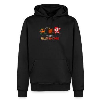 Happy HalloThanksMas Pumpkin Santa Claus Turkey - Männer Premium Bio Hoodie - Schwarz - Vorne - Nico (187cm)
