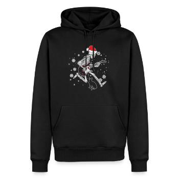 Chat de guitare squelette - Sweat à capuche Premium bio Homme - noir - Devant - Nico (187cm)