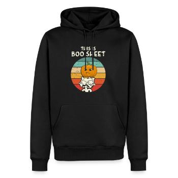This Is Boo Sheet Pumpkin Trick Or Treat Halloween - Männer Premium Bio Hoodie - Schwarz - Vorne - Nico (187cm)