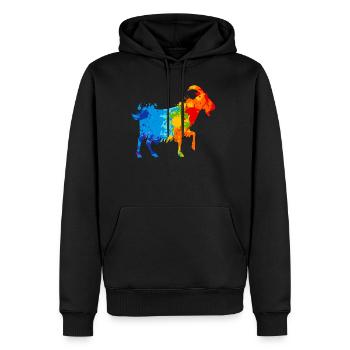 Goat Splash Art Farmer Animal Lover - Sweat à capuche Premium bio Homme - noir - Devant - Nico (187cm)