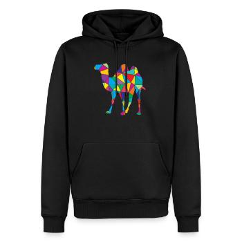 Kamel Polygon Wüste Kunst - Männer Premium Bio Hoodie - Schwarz - Vorne - Nico (187cm)