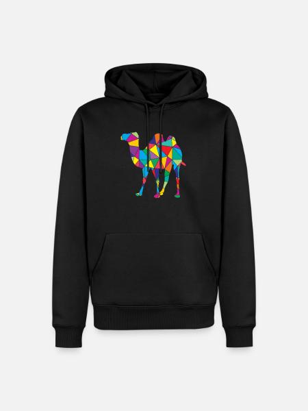 Camel Polygon Desert Art - Men’s Premium Organic Hoodie - black