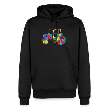 Low Poly Farm Tracteur Poly Farm - Sweat à capuche Premium bio Homme - noir - Devant - Nico (187cm)