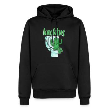 Lustiger Kaktus beim Kacken Kaktus Auf Toilette WC - Männer Premium Bio Hoodie - Schwarz - Vorne - Nico (187cm)