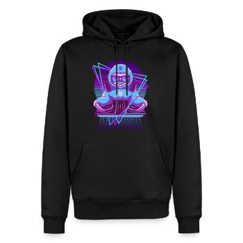 Musik Techno Faultier Vaporwave DJ Schlafshirt - Männer Premium Bio Hoodie - Schwarz - Vorne - Nico (187cm)