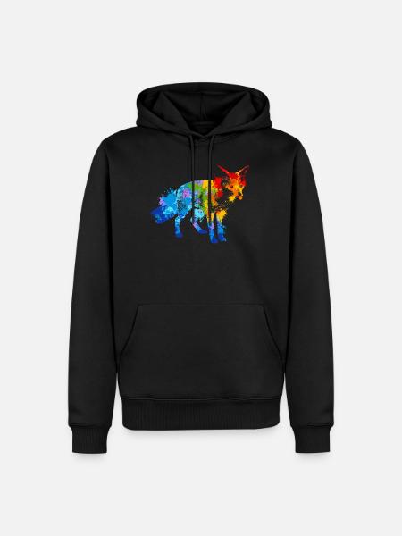 Fuchs Splash Art Wald Tierliebhaber - Männer Premium Bio Hoodie - Schwarz