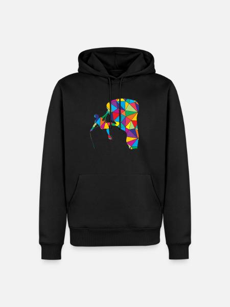 Rock Climber Polygon Climber - Men’s Premium Organic Hoodie - black