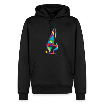 Low Poly Windsurfen Polygon Windsurfen - Männer Premium Bio Hoodie - Schwarz - Vorne - Nico (187cm)