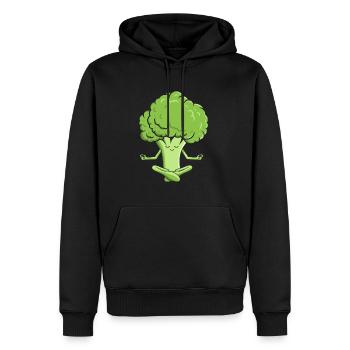 Namaste Broccoli Meditation Yoga Poses Broccoli - Männer Premium Bio Hoodie - Schwarz - Vorne - Nico (187cm)