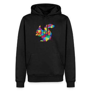 Écureuil à géométrie d’écureuil à faible poly - Sweat à capuche Premium bio Homme - noir - Devant - Nico (187cm)