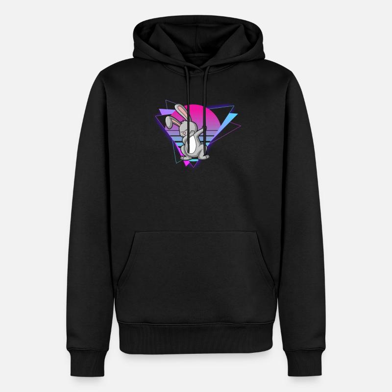 Vaporwave Rabbit - Männer Premium Bio Hoodie - Schwarz
