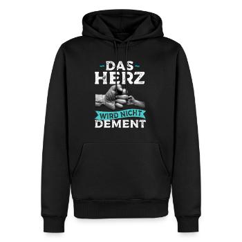 Das Herz Wird Nicht Dement Pflege Altenpflege - Männer Premium Bio Hoodie - Schwarz - Vorne - Nico (187cm)