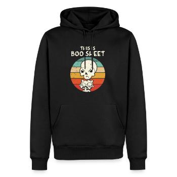 This Is Boo Sheet Skelett Halloween Kostüm - Männer Premium Bio Hoodie - Schwarz - Vorne - Nico (187cm)