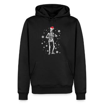 Saxophon Skelett mit Weihnachtsmütze Saxophonist - Männer Premium Bio Hoodie - Schwarz - Vorne - Nico (187cm)