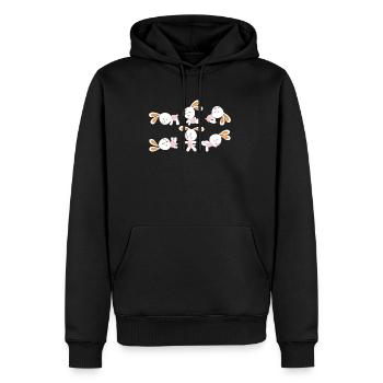 Yoga Rabbit Meditation Bunny Doing Yoga Exercises - Men’s Premium Organic Hoodie - black - Front - Nico (187cm)