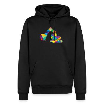 Low Poly Bauwesen Poly Bagger - Männer Premium Bio Hoodie - Schwarz - Vorne - Nico (187cm)