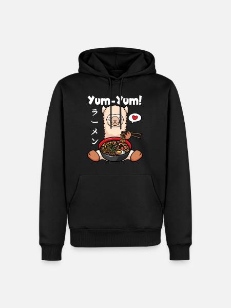 Yum Yum Japan Anime Ramen Nudel Lama - Ekologisk premiumluvtröja herr - svart