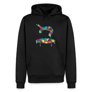 Low Poly Freerun Polygon Trampoline Reverse Somersault - Sweat à capuche Premium bio Homme - noir - Devant - Nico (187cm)
