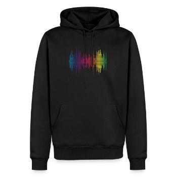 Ingénieur du son Technicien Audio Musique Onde Audio - Sweat à capuche Premium bio Homme - noir - Devant - Nico (187cm)