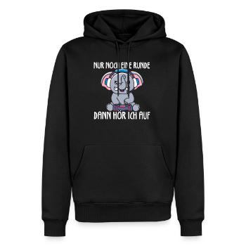 Nur Noch Eine Runde Zocken Gamer Elefant - Männer Premium Bio Hoodie - Schwarz - Vorne - Nico (187cm)